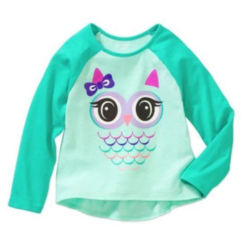 Cute Green Owl Graphic Tee FS